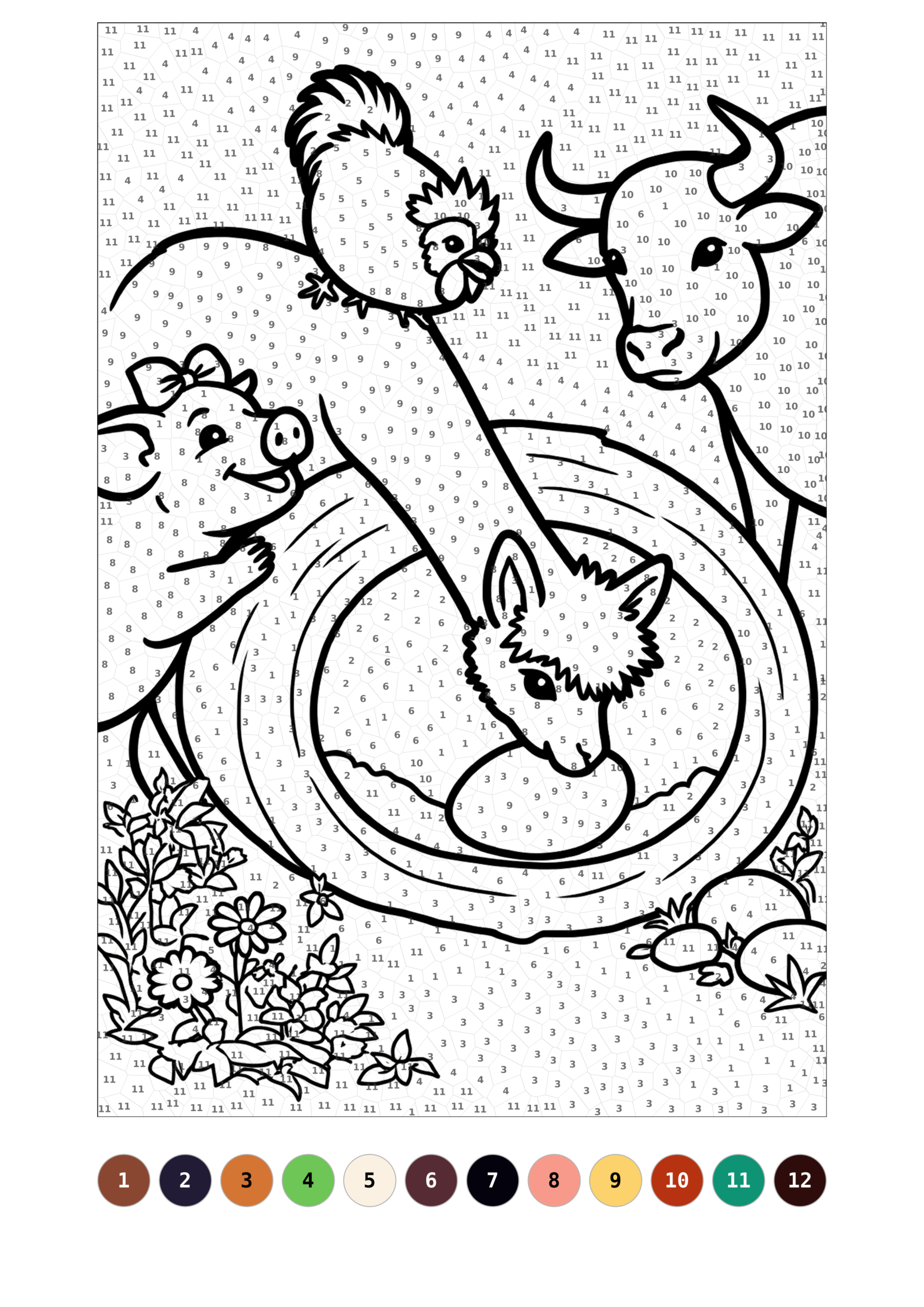 Free Hermey the Alpaca Easter Color by Number Printable